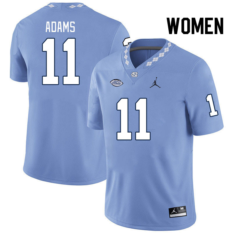 Women #11 Ty Adams North Carolina Tar Heels College Football Jerseys Stitched Sale-Carolina Blue